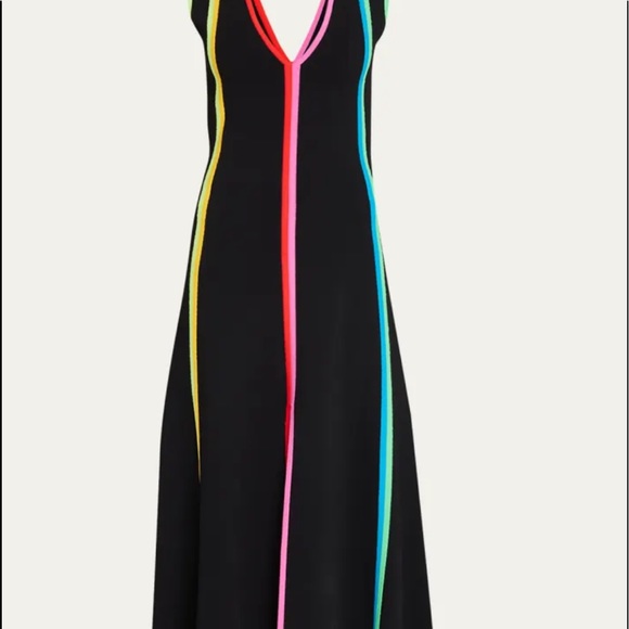 Christopher John Rogers Black Maxi Dress with Multicolor Stripes - Picture 9 of 10